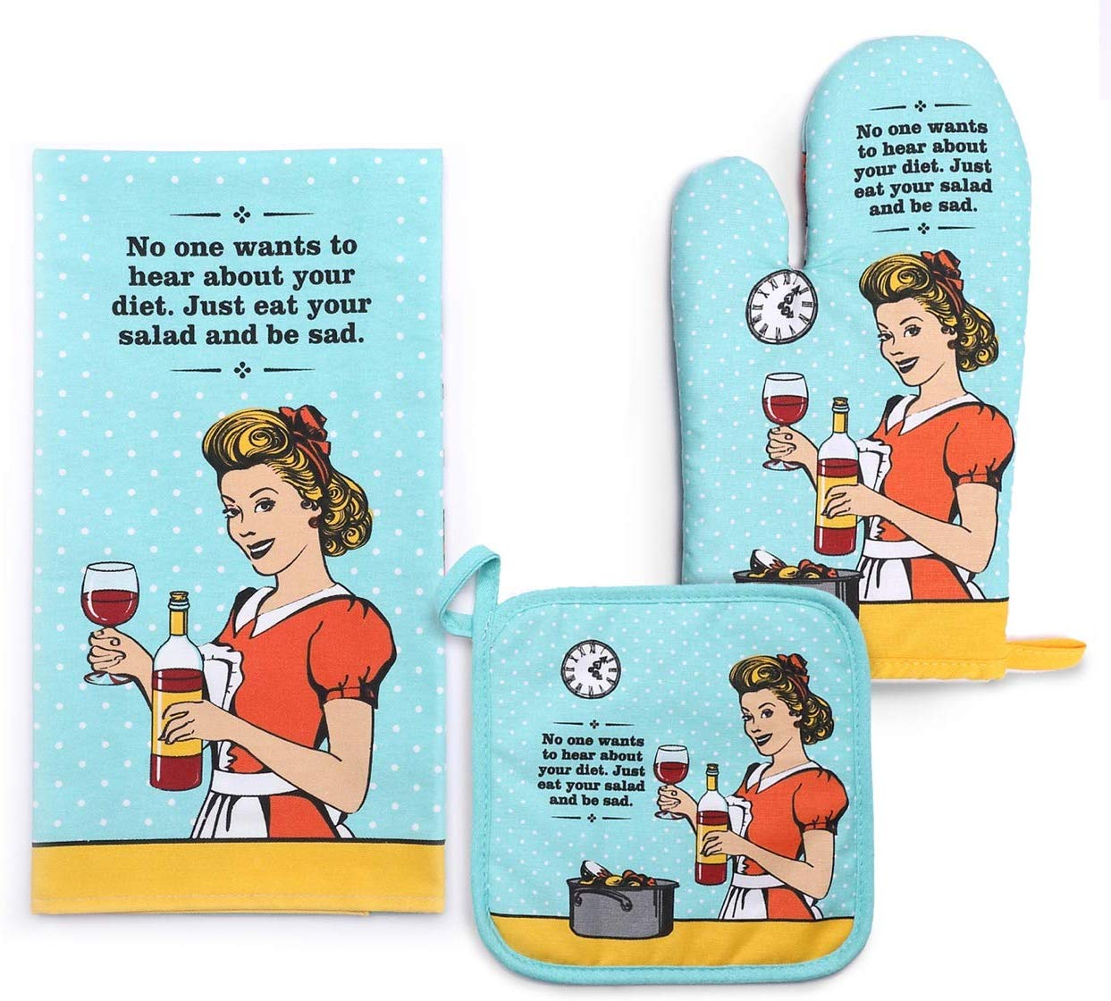 Life is Short Lick the Bowl / Funny Pot Holders / Oven Mitts / Kitchen  Decor 